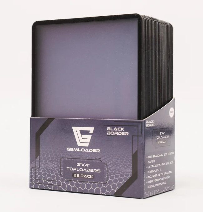 Gemloader Black Border Toploaders Ultra-Clear and Seamless (25Pack)